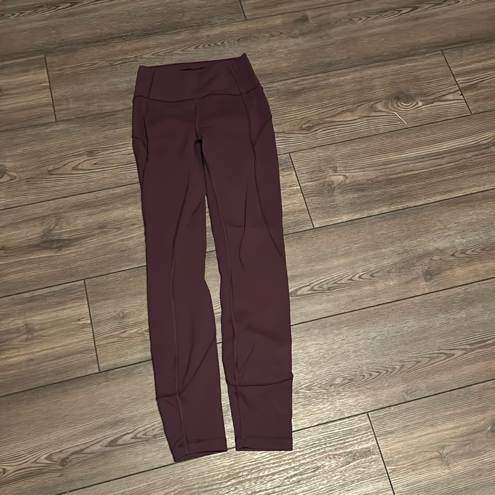 Maroon lulumemon leggings size 2